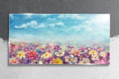 COLORAY.SK Skleneny obraz Kvety lúka obloha 100x50 cm