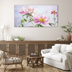 COLORAY.SK Skleneny obraz Maľovanie kvety pivonky 140x70 cm