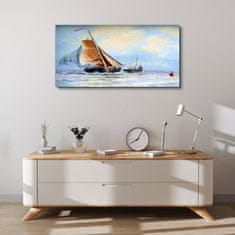 COLORAY.SK Obraz canvas morská loď vlny mraky 100x50 cm