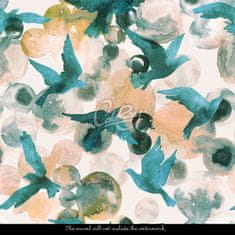 COLORAY.SK Fototapeta Abstraktné vtáky maľovanie akvarelom Samolepiaca fototapeta 250 x 250 cm