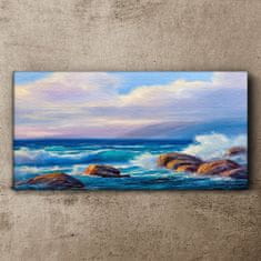 COLORAY.SK Obraz canvas Morské skalné vlny mraky 100x50 cm