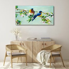 COLORAY.SK Obraz canvas Vetvy listov kvetín Vtáky 120x60 cm