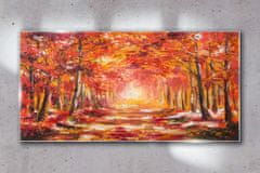 COLORAY.SK Skleneny obraz Lesné listy jesenné voľne žijúcich živočíchov 100x50 cm