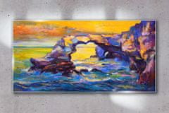 COLORAY.SK Skleneny obraz Abstrakcie západ slnka 100x50 cm