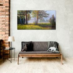 COLORAY.SK Skleneny obraz Lesné trávy kvety 100x50 cm
