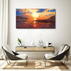 COLORAY.SK Obraz canvas Jazero Mraky Sunset 120x60 cm