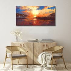 COLORAY.SK Obraz canvas Jazero Mraky Sunset 120x60 cm