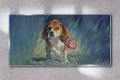 COLORAY.SK Skleneny obraz Abstraktné zvieracie pes kvetina 120x60 cm