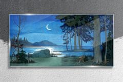 COLORAY.SK Skleneny obraz Maľovanie lesné morská noc 100x50 cm