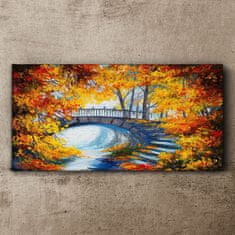 COLORAY.SK Obraz canvas Stromy opustí Bridge rieka 100x50 cm