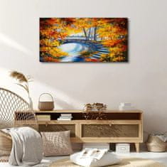 COLORAY.SK Obraz canvas Stromy opustí Bridge rieka 100x50 cm