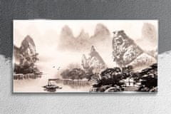 COLORAY.SK Skleneny obraz Čínske atramentové lode 120x60 cm