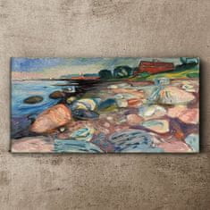 COLORAY.SK Obraz Canvas Shore s červeným domom munch 100x50 cm