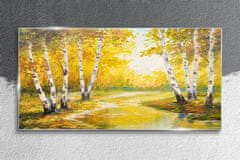 COLORAY.SK Skleneny obraz Maľovanie lesných stromov 120x60 cm