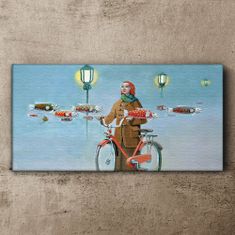COLORAY.SK Obraz Canvas Maľovanie žien na bicykli hmla 120x60 cm