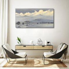 COLORAY.SK Obraz Canvas Zimné maľovanie hory mraky 120x60 cm