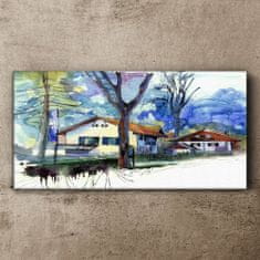 COLORAY.SK Obraz canvas Abstrakcie akvarel stromy 120x60 cm