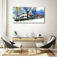 COLORAY.SK Obraz canvas Abstrakcie akvarel stromy 120x60 cm
