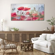 COLORAY.SK Skleneny obraz Kvety maľovanie 140x70 cm