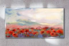 COLORAY.SK Skleneny obraz Abstrakcie maki kvety 140x70 cm