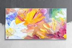COLORAY.SK Skleneny obraz Abstrakcie kvety 140x70 cm
