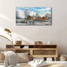 COLORAY.SK Obraz Canvas Zimné chata strom voľne žijúcich živočíchov 100x50 cm