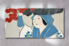 COLORAY.SK Sklenený obraz Ženy kimono listy 120x60 cm