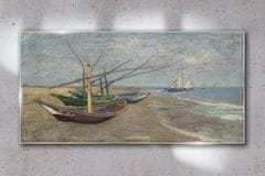 COLORAY.SK Skleneny obraz Lode na pláži van gogh 140x70 cm