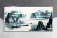 COLORAY.SK Skleneny obraz Čínske atramentové lode 100x50 cm