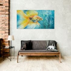 COLORAY.SK Skleneny obraz Aquarelle zlatá rybka voda 100x50 cm