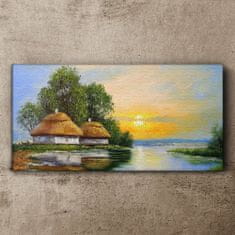 COLORAY.SK Obraz Canvas Maľovanie krajiny Chata 120x60 cm