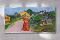COLORAY.SK Skleneny obraz Žena v červených šatách 100x50 cm