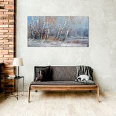 COLORAY.SK Skleneny obraz Maľovanie lesné strom zima 100x50 cm