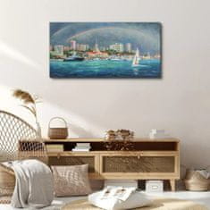 COLORAY.SK Obraz Canvas Prístav dúhových lodí 100x50 cm