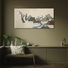 COLORAY.SK Sklenený obraz Ázie dediny stromy 100x50 cm