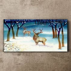 COLORAY.SK Obraz canvas Zimné sneh jeleň strom 120x60 cm