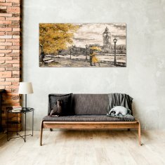 COLORAY.SK Skleneny obraz Abstrakcia mesto londýn pár 100x50 cm