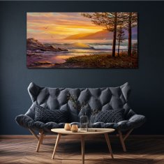 COLORAY.SK Obraz canvas Stromy vlny západu slnka 140x70 cm