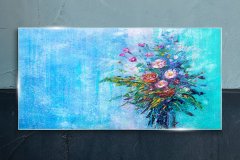 COLORAY.SK Skleneny obraz Maľba abstrakcie kvety 140x70 cm