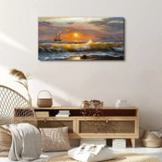 COLORAY.SK Obraz canvas Pobrežné vlny západu slnka 100x50 cm