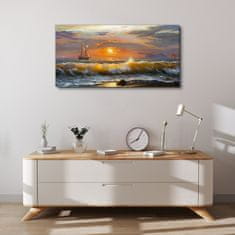 COLORAY.SK Obraz canvas Pobrežné vlny západu slnka 100x50 cm