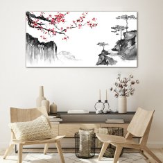 COLORAY.SK Skleneny obraz Ázijské čerešňové stromy 120x60 cm