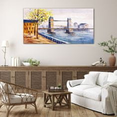 COLORAY.SK Skleneny obraz Abstrakcie mestského mosta 140x70 cm