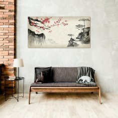 COLORAY.SK Skleneny obraz Ázijské čerešňové stromy 100x50 cm
