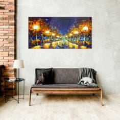 COLORAY.SK Skleneny obraz Nočné maľba lucerna 100x50 cm