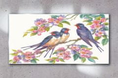 COLORAY.SK Skleneny obraz Zvieratá birds flowers 120x60 cm