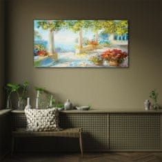 COLORAY.SK Skleneny obraz Abstrakcie oranžového lesa 100x50 cm