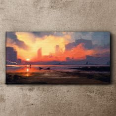 COLORAY.SK Obraz na plátne Abstrakcie hmly Západ slnka 100x50 cm