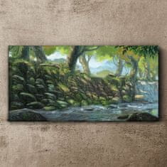 COLORAY.SK Obraz canvas Las River Stones 120x60 cm