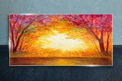 COLORAY.SK Skleneny obraz Vodné jesenné západ slnka 100x50 cm